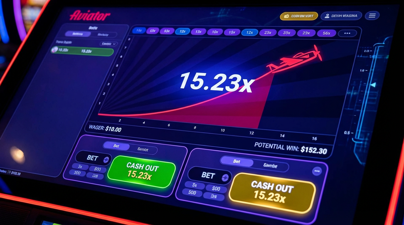 Interfaz de doble apuesta de Aviator