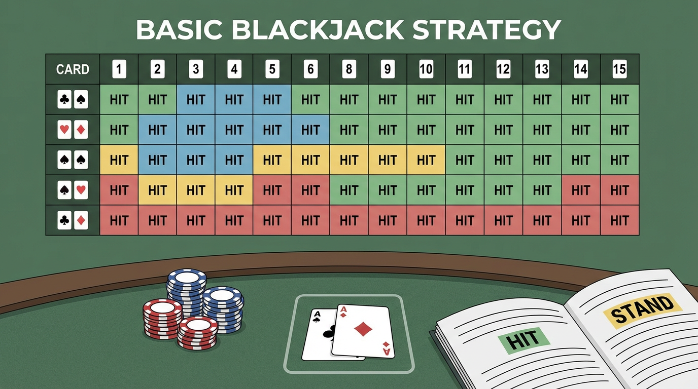 Tabla de Estrategia Básica de Blackjack