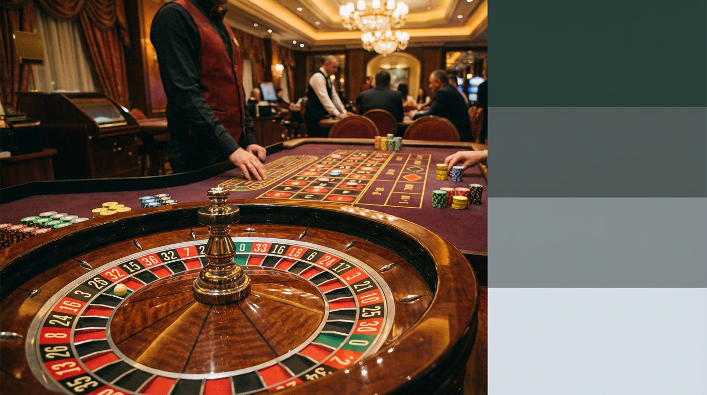 Mesa de ruleta y rueda giratoria